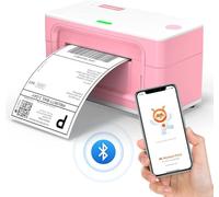 MUNBYN 2025 Imprimante Etiquette Bluetooth 4x6, Imprimante Thermqiue Etiquette avec Vitesse d'impression 150mm/s -Via USB Bluetooth, pour Colissimo, UPS, Amazon, Ebay, Shopify, Leboncoin,Vinted Rose