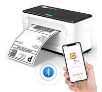 MUNBYN 2025 Imprimante Etiquette Bluetooth 4x6, Imprimante Thermqiue Etiquette avec Vitesse d'impression 150mm/s -Via USB Bluetooth, pour Colissimo, UPS, Amazon, Ebay, Shopify, Blanc