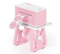 MUNBYN 2025 Nouveau Porte étiquette, Support de Stockage, Porte étiquette Thermique pour Imprimantes d'étiquettes, Blanc+Rosé