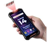 MUNBYN 2025 Scanner de Codes-Barres Android 14, Écran 6”, PDA Mobile 16H, Scanner Zebra SE4710 1D/2D/QR, Évolutif Android 18, Charge Rapide, Protection Chute 2m