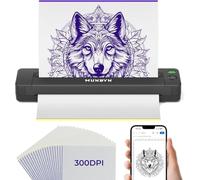 MUNBYN 2026 Nouveau 300DPI Thermocopieur Tatouage Bluetooth ITP06, 20 Feuilles Imprimante Transfert, Imprimante Stencil Tatouage Machine Copieur pour iOS Android et Mac, Noir