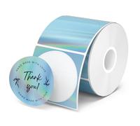 MUNBYN 400 Étiquette Thermique Circulaire au Laser, Etiquette Autocollante Ronde 51mm×51mm, Shipping Label Résistant aux rayures, à l'eau,à la saleté,à la poussière et à la graisse, Laser Bleu