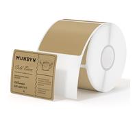 MUNBYN Étiquettes thermiques directes 50 x 50 mm, papier kraft, autocollantes, carrées, sans BPA ni BPS, pour imprimantes thermiques - Rouleau de 750 étiquettes