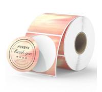 MUNBYN Étiquettes Thermiques Rondes de 2 pouces, Étiquettes Thermiques Autocollantes, Thermiques de Couleur Orange pour la Pâtisserie, les Bougies, l'alimentation, 500/1 Rouleau