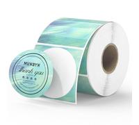 MUNBYN Étiquettes Thermiques Rondes de 2 pouces, Thermiques Autocollantes, Étiquettes Thermiques de Couleur Aurora Vert pour la Pâtisserie, les Bougies, l'alimentation, 500