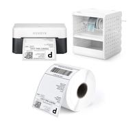 MUNBYN Imprimante d'étiquettes 403B + Support de Rangement Multifonction + Rouleau d'étiquettes