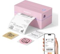 MUNBYN Imprimante Thermique Bluetooth, Imprimante d'Étiquettes 4x6 sans Fil Haute Vitesse pour Colis et Petites Entreprises à Domicile, Compatible avec iPhone/Android/Mac/Windows/Colissimo/UPS, Rose