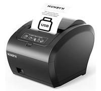MUNBYN Imprimante Thermique de reçus P047 avec Port USB Unique, imprimante POS 80 mm, imprimante Thermique directe Compatible avec Android Windows PC Chromebook (Port USB), Noir