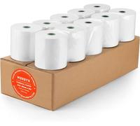 MUNBYN Lot de 10 rouleaux de papier thermique pour imprimante de reçus Star Micronics TSP100 TSP143 Epson 80 mm, caisse de reçus carrée, papier de reçus thermique de 80 mm, sans BPA, version plus