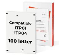MUNBYN Lot de 100 feuilles de papier thermique pour imprimante thermique, 21,6 x 27,9 cm, format lettre américaine, double marque noire, compatible avec ITP01 et ITP04, papier thermique à alimentation