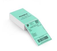 MUNBYN Lot de 220 feuilles d'étiquettes d'expédition thermique directe de qualité commerciale pour imprimantes thermiques et colis, vert, 10,2 x 15,2 cm