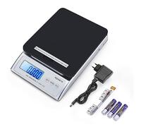 MUNBYN Pèse lettres/Pèse colis Numérique, 30 kg, Avec support colis Pliable, Précision 1g, Écran LCD Rétroéclairé, Fonction de Tare, Auto-arrêt, Balance Postales pour Colis, Lettres, Nourriture
