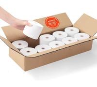 MUNBYN Rouleaux de Caisse 80 mm x 80 mm x 80 m- 65g/m² Rouleau Thermique Compatibles pour Imprimantes Epson, NetumScan et systèmes de caisse Square POS - Sans BPA et certifié FSC【10 Rouleau】