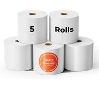 MUNBYN Rouleaux de caisse 80 mm x 80 mm x 80 m-Lot de 5 rouleaux de papier thermique compatibles pour imprimantes Epson, NetumScan, Zebra, Star Micronics et systèmes de caisse Square POS - Sans BPA