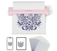 MUNBYN Thermocopieur Tatouage Bluetooth ITP05, 20 Feuilles Papier Transfert Imprimante, Imprimante Stencil Tatouage, Transfert Tatouage Machine Copieur pour iOS Android et Mac, Rose