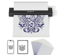 MUNBYN Thermocopieur Tatouage Bluetooth ITP05, 20 Feuilles Papier Transfert Imprimante, Imprimante Stencil Tatouage, Transfert Tatouage Machine Copieur pour iOS Android et Mac, Noir