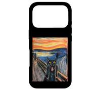 Munch Edvard The Scream Black Cat Peinture Humoristique Coque pour iPhone 17 Pro