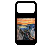 Munch Edvard The Scream Black Cat Peinture Humoristique Coque pour iPhone 17 Pro Max