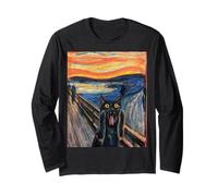 Munch Edvard The Scream Black Cat Peinture Humoristique Manche Longue