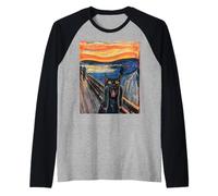 Munch Edvard The Scream Black Cat Peinture Humoristique Manche Raglan