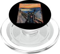 Munch Edvard The Scream Black Cat Peinture Humoristique PopSockets PopGrip pour MagSafe