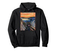 Munch Edvard The Scream Black Cat Peinture Humoristique Sweat à Capuche