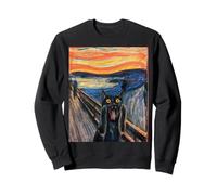 Munch Edvard The Scream Black Cat Peinture Humoristique Sweatshirt