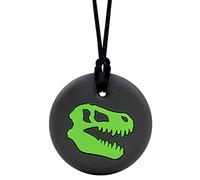 Munchables Collier sensoriel à mâcher pour garçon Motif crâne de dinosaure Vert