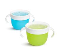 Munchkin 2 Pièces Boîte à Snack| Boîte à Snacks pour Tout-Petits | Contenants Alimentaires | Pot sans BPA | Sans Déversement | Bleu/Vert