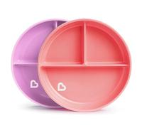 Munchkin Assiettes à ventouse divisées Stay Put Rose/Violet