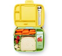 Munchkin Boîte À Pain Pour Bébés Et Jeunes Enfants, Avec 5 Compartiments, Boîte À Lunch/Repas Avec Couverts En Acier Inoxydable, Idéale Pour Les Snacks À La Maison Ou En Voyage.[G1296]