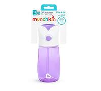 Munchkin Bouteille d'Eau Poussette Flip & Go™ avec Paille | Tasse Tout-Petit 355 ml | Design Anti-Déversement | Bouteilles Enfant et Bébé pour Filles et Garçons 18m+ | Matériau Durable | Violet