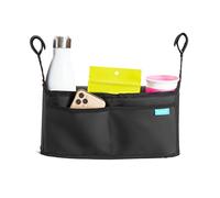 Munchkin Brica Sac de rangement pour poussette - Ajustement universel avec porte-gobelets et étui à lingettes, compatible avec UPPAbaby, Evenflo, BabyTrend et plus, noir