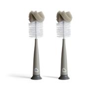 Munchkin Brosses modernes avec éponge pour biberon | Set de brosses pour biberon et bouteille d’eau | Compatibles lave-vaisselle | Lot de 2 | Gris