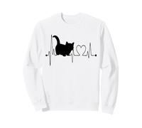 Munchkin Cat Heartbeat EKG Drôle Patte Courte Amoureux des Chats Sweatshirt