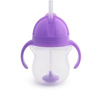 Munchkin Click Lock Tip & Sip Straw Cup, Baby & Toddler Sippy Cups with Straw, BPA Free Non Spill Cup,Weighted Straw Childrens Cups, Baby Bottle, Trainer Cup (7 oz/207 ml, Purple)