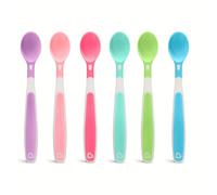 Munchkin Cuillères à Embout Souple Bébé & Tout-Petit | Idéales pour Diversification | Poignées Ergonomiques | Couverts Bébé & Desserts | Sans BPA | 6 Pack