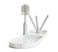 Munchkin Égouttoir de Voyage avec Brosse pour Biberon | Séchage jusqu'à 3 Biberons à la Fois | Inclut une Brosse en Silicone Extensible avec Nettoyeur de Tétine Intégré | Essentiels pour Bébé