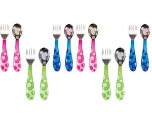 Munchkin Ensemble fourchette et cuillère pour tout-petit (1 cuillère et 1 fourchette) Couleurs assorties (Lot de 2)