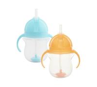 Munchkin Ensemble Tasses à Paille Click Lock Tip & Sip |Tasses Sippy Bébé & Tout-Petit avec Paille |Sans BPA |Tasse Étanche |Paille Lestée |Biberons Bébé - 7 oz / 207 ml |Pack de 2 |Bleu/Orange