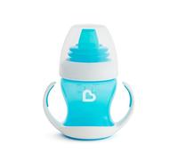 Munchkin Tasse de Transition Douce Bébé | Tasses Sippy Bébé & Tout-Petit avec Poignées & Couvercles | Sans BPA | Non-Déversement | Étanches | Silicone | À partir de 4+ Mois | 4 oz / 118 ml | Bleu