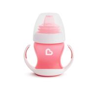 Munchkin Tasse de Transition Douce Bébé | Tasses Sippy Bébé & Tout-Petit avec Poignées & Couvercles | Sans BPA | Non-Déversement | Étanches | Silicone | À partir de 4+ Mois | 4 oz / 118 ml | Rose