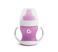 Munchkin Tasse de Transition Douce Bébé | Tasses Sippy Bébé & Tout-Petit avec Poignées & Couvercles | Sans BPA | Non-Déversement | Étanches | Silicone | À partir de 4+ Mois | 4 oz / 118 ml | Violet