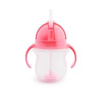 Munchkin Gobelet à paille Click Lock – paille lestée, sans BPA, anti-fuite, 207 ml rose