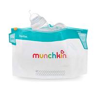 Munchkin Jumbo Microwave Bottle Sterilizer Bags, 180 Uses, 6 Pack, Eliminates up to 99.9% of Common Bacteria, White, Large (8" x 14")
