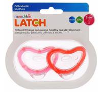 MUNCHKIN LATCH Set de sucettes en silicone, à partir de 3m+, 2pcs, rouge/rose