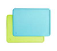 Munchkin Lot de 2 sets de table en silicone pour enfants, bleu/vert