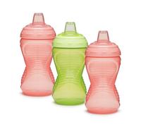 Munchkin Mighty Grip Tasse | Biberon d’apprentissage pour tout-petits et bébés | Sans BPA | Anti-fuites | Étanche | Gobelet de sevrage à partir de 9 mois | 296 ml (10 oz) | Lot de 3 | Rose & Vert