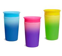 Munchkin Miracle 360 Lot de 3 gobelets à bec changeant de couleur, 255 ml (bleu/jaune/rose)
