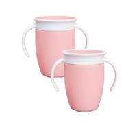 Munchkin Miracle 360 Sippy Cup Bébé | Biberon Libre Flux pour Tout-Petits | Tasse Entraîneur | Sans BPA | Sans Déversement | 207ml | 6 Mois+ | 2 Pack | Rose